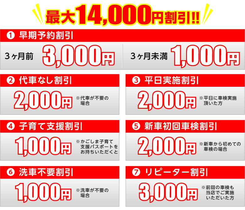 最大14,000円割引!!